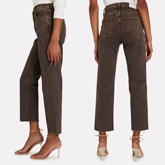 RE/DONE | 70's Stovepipe Jeans Washed Chocolate Brown Denim 25 - Picture 2 of 16